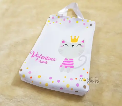Sacola com Alça 18cm x 25cm Gatinho