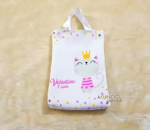 Sacola com Alça 18cm x 25cm Gatinho
