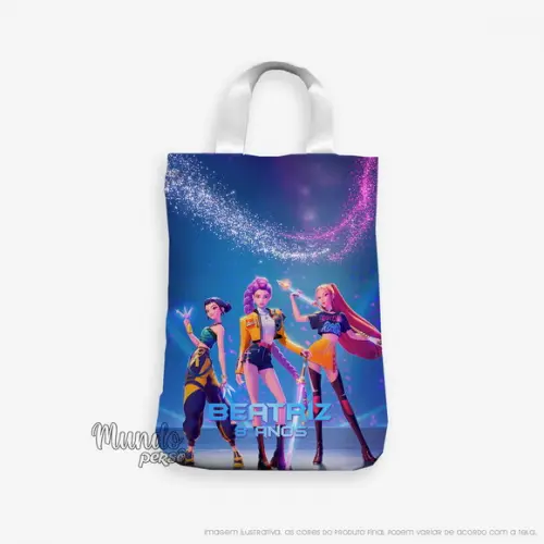 Sacola com Alça 18cm x 25cm Guerreiras do K-pop