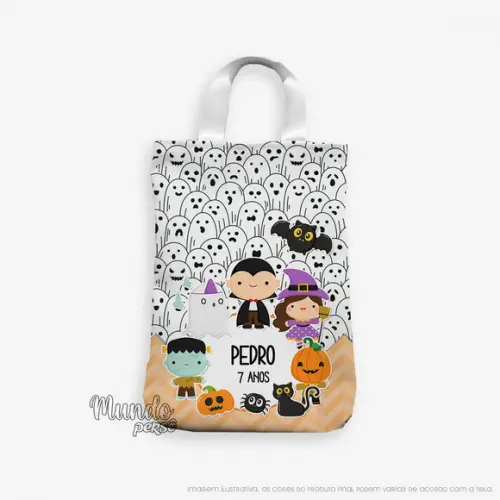 Sacola com Alça 18cm x 25cm Halloween