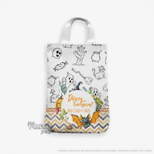 Sacola com Alça 18cm x 25cm Halloween