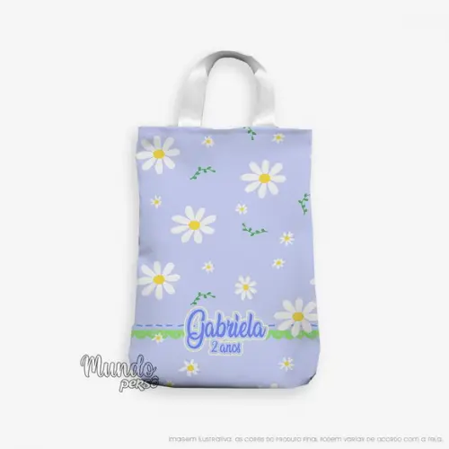 Sacola com Alça 18cm x 25cm Margaridas