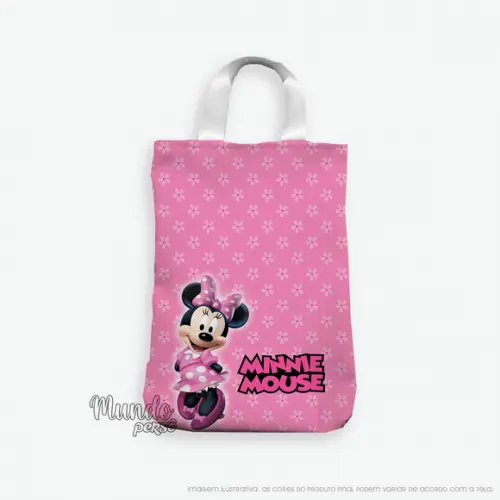Sacola com Alça 18cm x 25cm Minnie Rosa