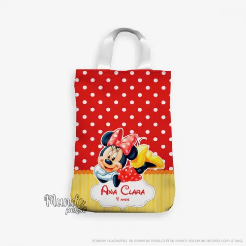 Sacola com Alça 18cm x 25cm Minnie Vermelha