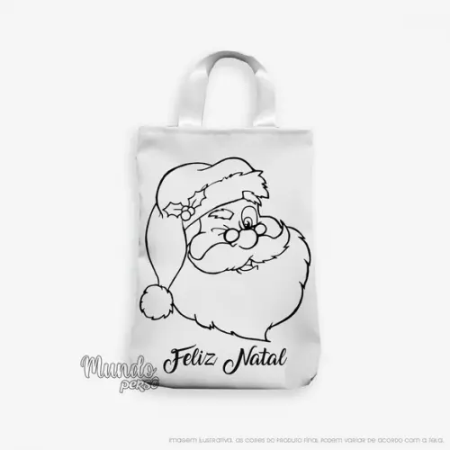 Sacola com Alça 18cm x 25cm Natal para Colorir