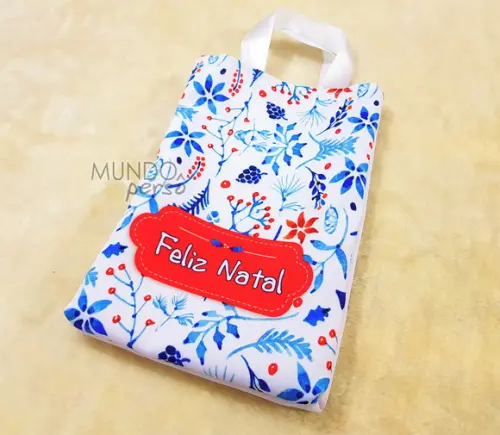 Sacola com Alça 18cm x 25cm Natal