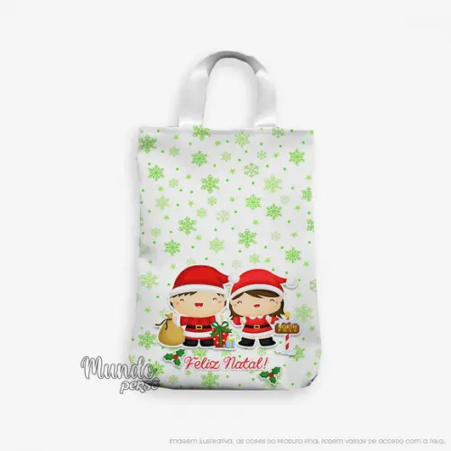 Sacola com Alça 18cm x 25cm Natal 2020