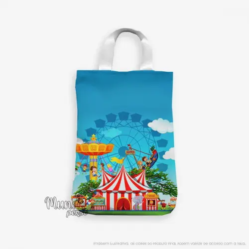 Sacola com Alça 18cm x 25cm Parque de Diversões