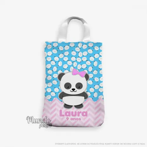 Sacola com Alça 18cm x 25cm Panda