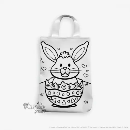 Sacola com Alça 18cm x 25cm Páscoa para Colorir