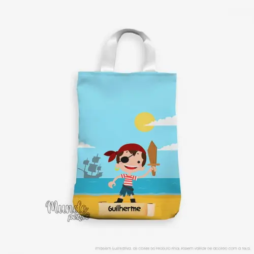 Sacola com Alça 18cm x 25cm Pirata
