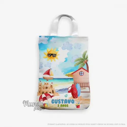 Sacola com Alça 18cm x 25cm Praia