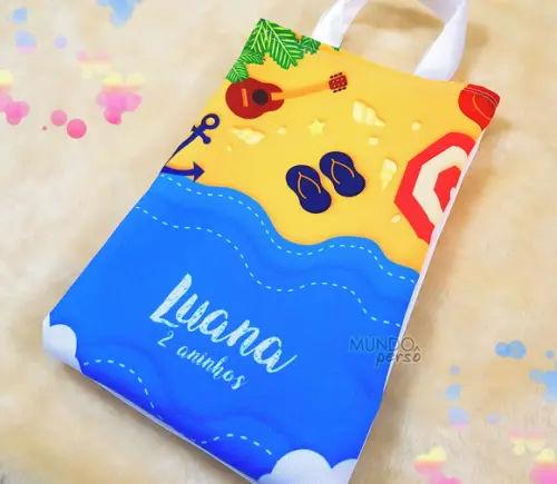 Sacola com Alça 18cm x 25cm Praia