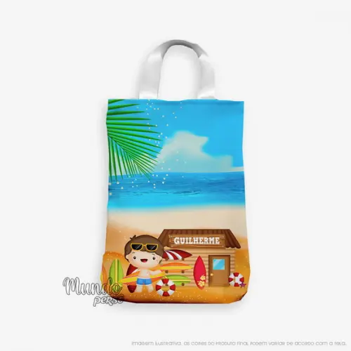 Sacola com Alça 18cm x 25cm Praia