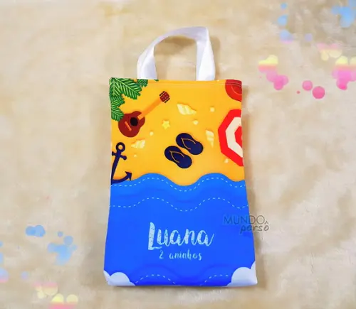 Sacola com Alça 18cm x 25cm Praia