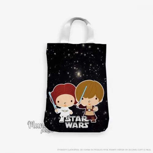 Sacola com Alça 18cm x 25cm Star Wars Cute