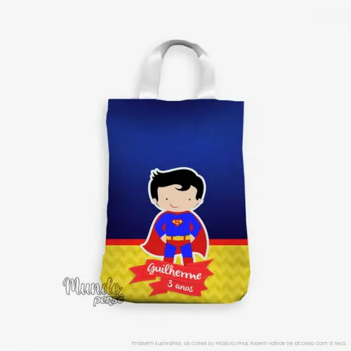 Sacola com Alça 18cm x 25cm Super Man