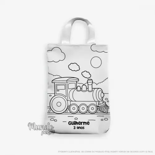 Sacola com Alça 18cm x 25cm Trem