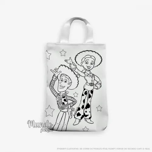 Sacola com Alça 18cm x 25cm Toy Story para Colorir