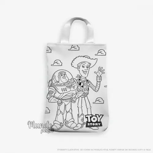 Sacola com Alça 18cm x 25cm Toy Story Par Colorir