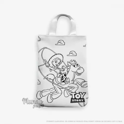 Sacola com Alça 18cm x 25cm Toy Story para Colorir