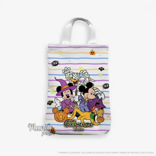 Sacola com Alça 18cm x 25cm Turma do Mickey Halloween