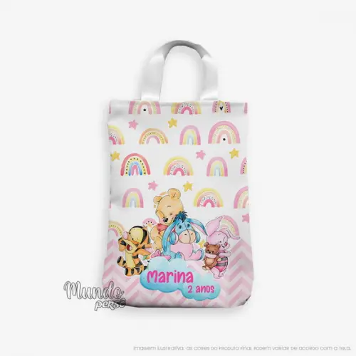 Sacola com Alça 18cm x 25cm Ursinho Pooh