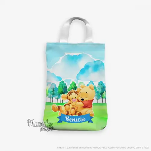 Sacola com Alça 18cm x 25cm Ursinho Pooh