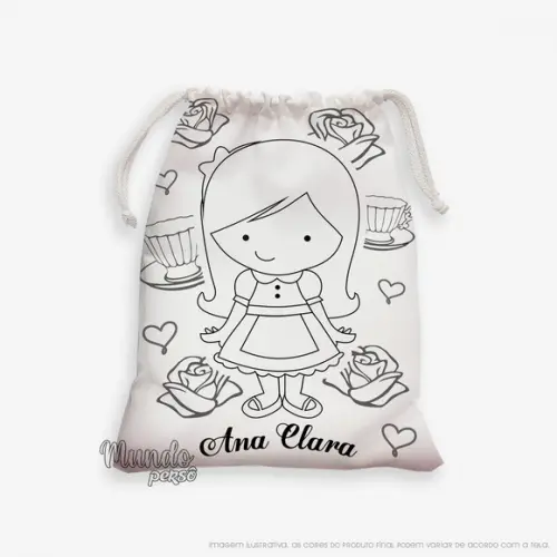 Sacolinha 18cm x 25cm Alice para Colorir