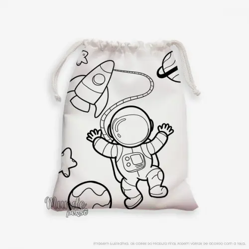Sacolinha 18cm x 25cm Astronauta para Colorir