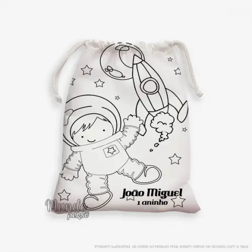 Sacolinha 18cm x 25cm Astronauta para Colorir