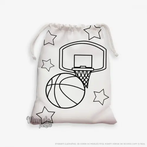 Sacolinha 18cm x 25cm Basquete para Colorir