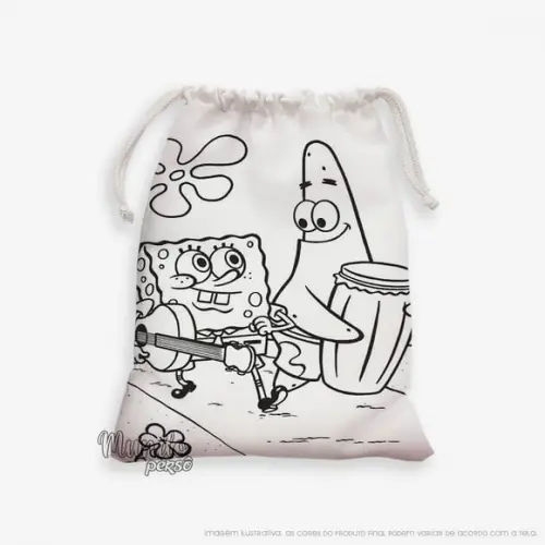 Sacolinha 18cm x 25cm Bob Esponja para Colorir