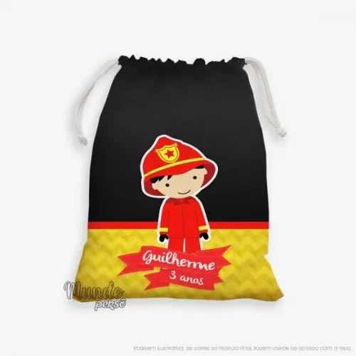 Sacolinha 18cm x 25cm Bombeiro Cute