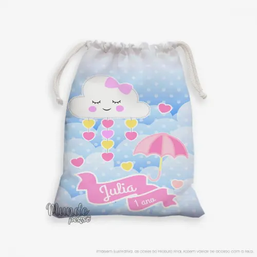 Sacolinha 18cm x 25cm Chuva de Amor