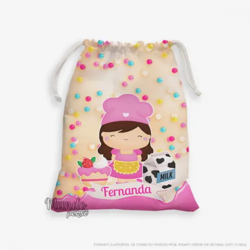 Sacolinha 18cm x 25cm Confeitaria Menina