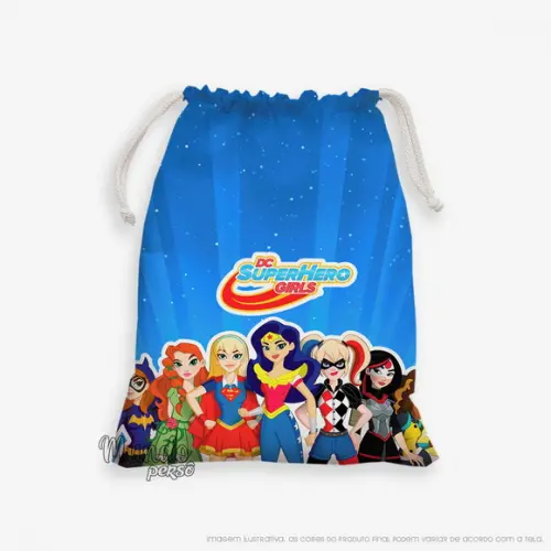 Sacolinha 18cm x 25cm Dc Superhero Girls