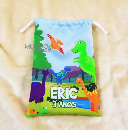 Sacolinha 18cm x 25cm Dinossauros