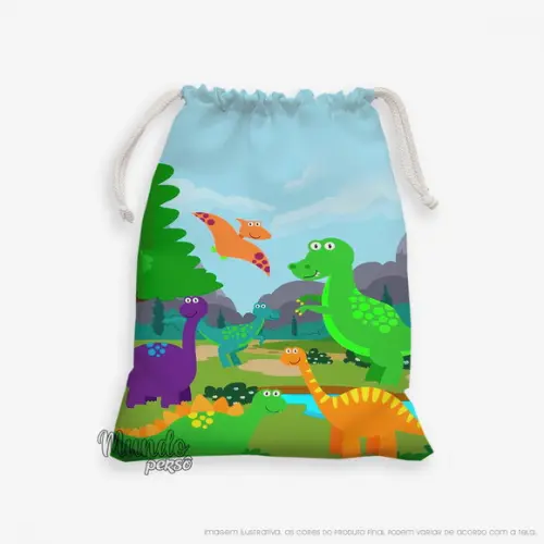 Sacolinha 18cm x 25cm Dinossauros