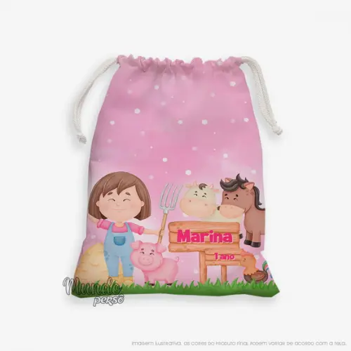 Sacolinha 18cm x 25cm Fazendinha