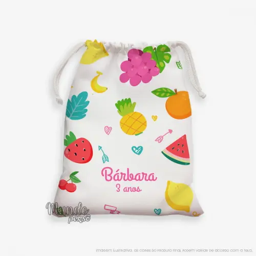 Sacolinha 18cm x 25cm Frutas