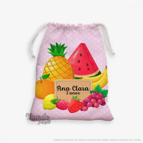Sacolinha 18cm x 25cm Frutas