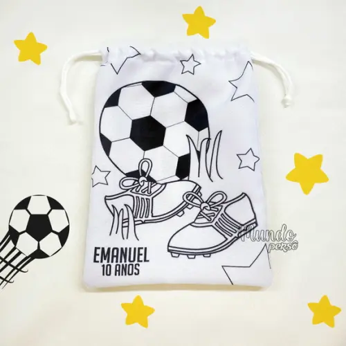 Sacolinha 18cm x 25cm Futebol para Colorir