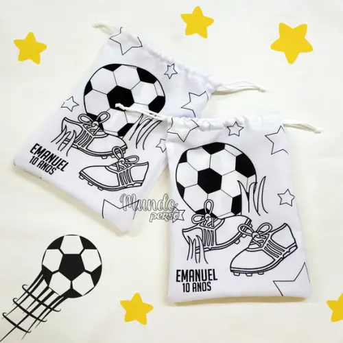 Sacolinha 18cm x 25cm Futebol para Colorir