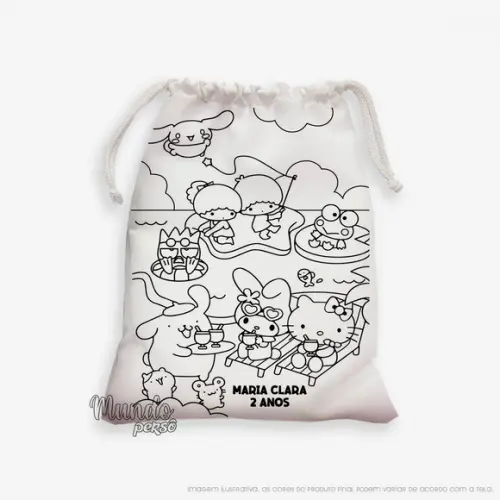 Sacolinha 18cm x 25cm Hello Kitty para Colorir