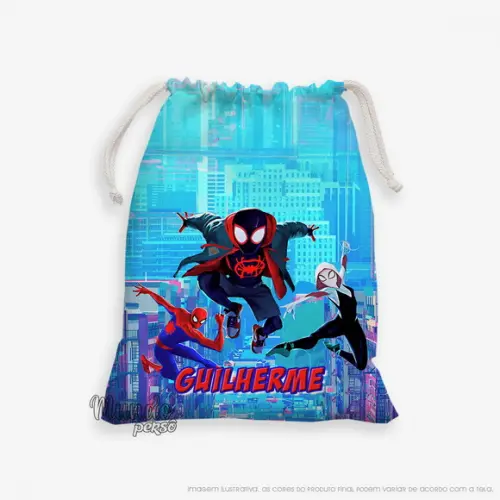 Sacolinha 18cm x 25cm Homem Aranha no Aranhaverso