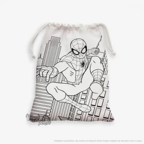 Sacolinha 18cm x 25cm Homem Aranha para Colorir