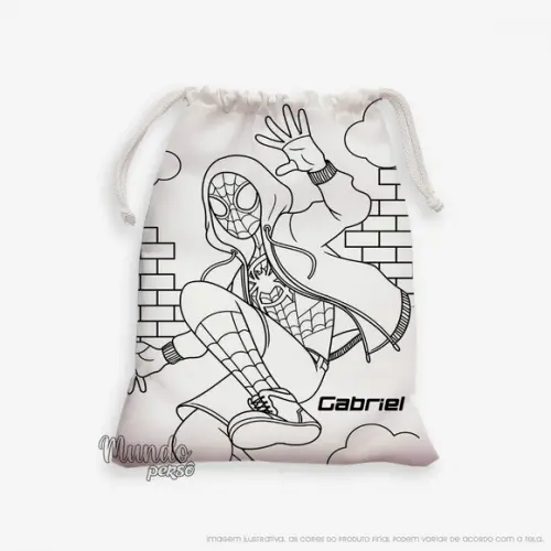Sacolinha 18cm x 25cm Homem Aranha para Colorir