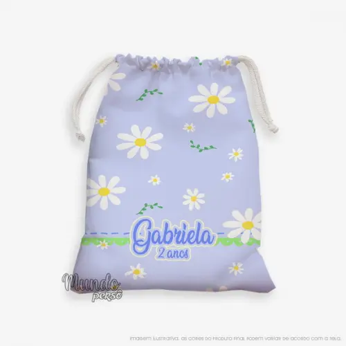Sacolinha 18cm x 25cm Margaridas