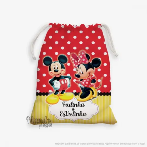 Sacolinha 18cm x 25cm Mickey e Minnie